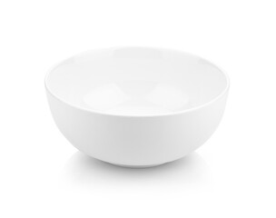 White ceramic bowl isolated on white background with clipping path