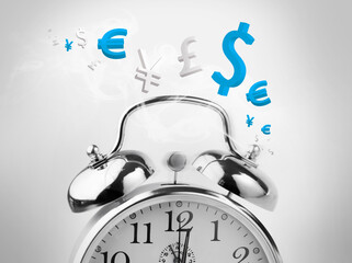 Time is money in blue