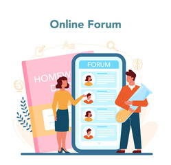 Teacher online service or platform. Profesor planning curriculum,