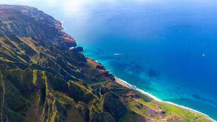 Aerial  Kalalau Valley, Na Pali Coast State Wilderness Park