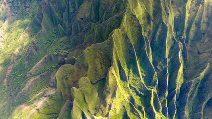 Aerial  Kalalau Valley, Na Pali Coast State Wilderness Park