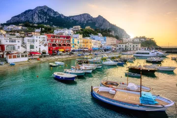 Fotobehang Marina Grande port on Capri Island, Italy © Boris Stroujko