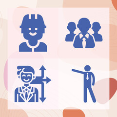 Simple set of employer related filled icons