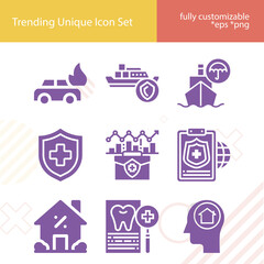 Simple set of broker related filled icons.