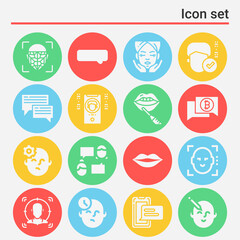 16 pack of chin  filled web icons set