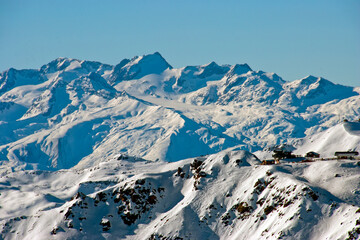Fototapeta na wymiar Meribel Mottaret Mont Vallon Les Trois Vallees 3 Valleys ski area French Alps France