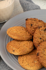 cookies with chocolate drops on the table