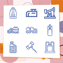 Simple set of 9 icons related to spill