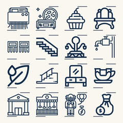 Simple set of age related lineal icons.