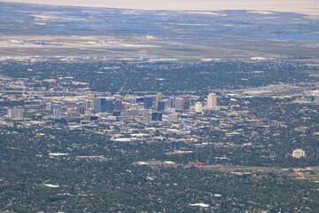 Salt Lake City downtown aerial view