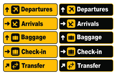 Fototapeta premium black departures and arrivals sign 