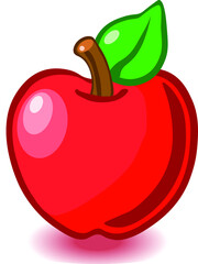 Red apple fruit. Vector illustration