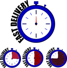 Fast delivery vector icon with timer