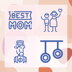 Simple set of siblings related lineal icons