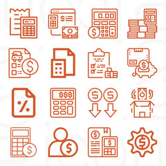 16 pack of million  lineal web icons set