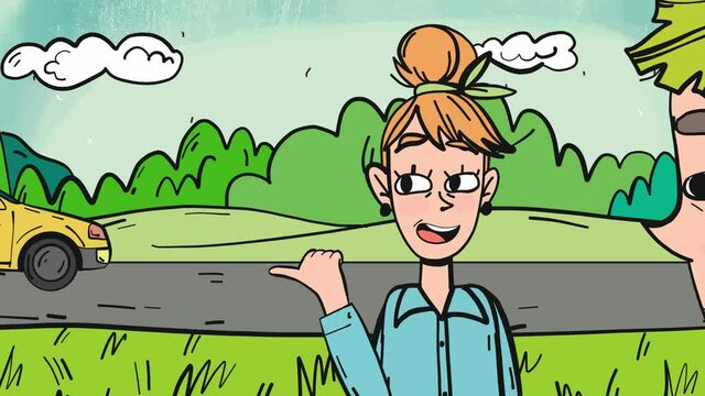 Let the road trip begin comic cartoon animation