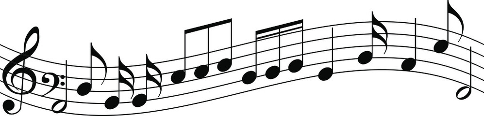 Music cart lines with notes