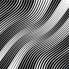 Abstract warped Diagonal Striped Background . Vector curved twisted slanting, waved lines texture
