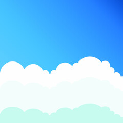 White clouds on blue background