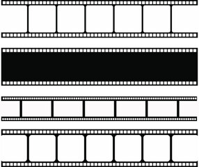 Blank simple film strip set. Vector illustration