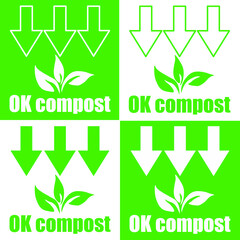 OK compost green vector illustration for ecologically safe product EPS10