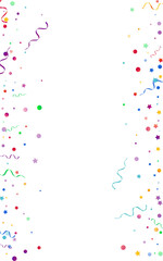 Bright Circles Falling Vector White Background. 