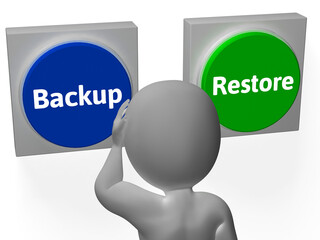 Backup Restore Buttons Show Data Archive Or Recovery