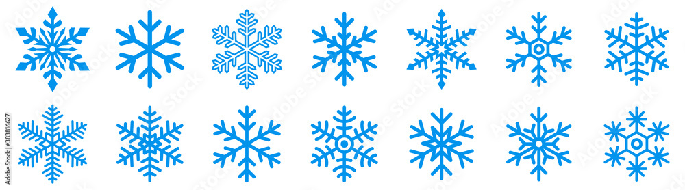 Aufkleber snowflake icons set. snowflake symbols. snow icon. vector illustrator