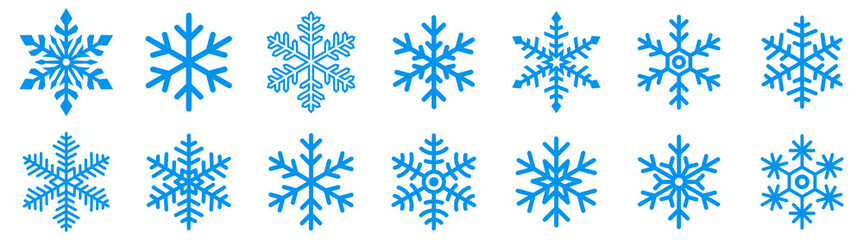Fototapeta Snowflake icons set. Snowflake symbols. Snow icon. Vector illustrator obraz