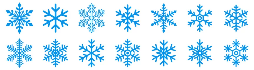 Foto op Aluminium Snowflake icons set. Snowflake symbols. Snow icon. Vector illustrator © warmworld