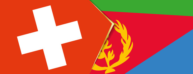 Switzerland and Eritrea flags, two vector flags.