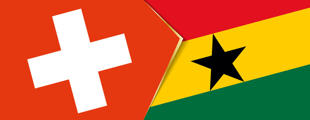 Switzerland and Ghana flags, two vector flags.