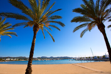 Ibiza san Antonio Abad de Portmany beach in Balearic