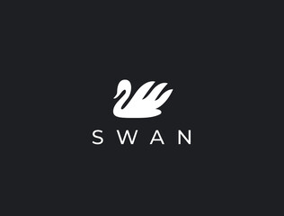 Fototapeta na wymiar Swan logo. Modern minimalistic design template.