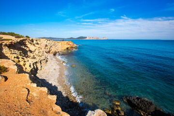 Ibiza Sa Caleta beach in south San Jose at Balearic