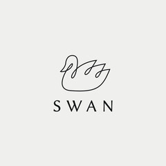Swan logo. Modern minimalistic design template.