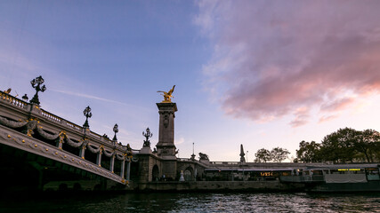 The Seine river at Sunset