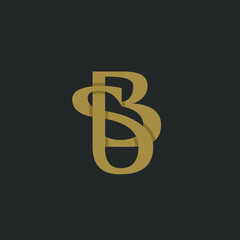 BS or SB. Monogram of Two letters B&S or S&B. Luxury, simple, minimal and elegant BS, SB logo design. Vector illustration template.