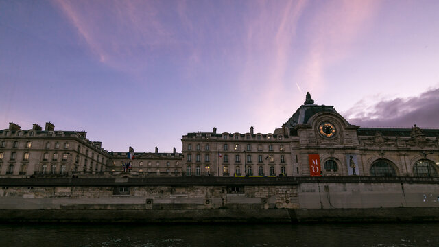 The Seine river at Sunset