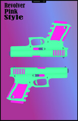 pretty gun illustration design in pink color for website wallpaper banner background