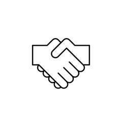 Simple handshake icon. Two hands together. Trust, friendship, partnership, agreement, business, success, money, deal, contract, team, symbol icon.