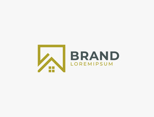 Home real estate logo design. Vector template.
