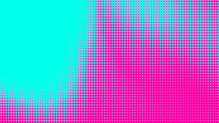 Dots halftone green pink color pattern gradient texture with technology digital background. Dots pop art comics with summer background.