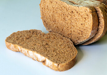 Rye bread surrounded by white background