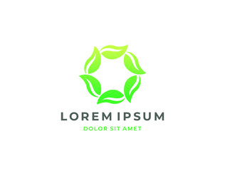 Abstract leaf logo. Elegant modern eco vector logotype.
