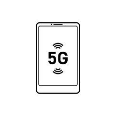 5G symbol on Smartphone. 5G logo design.