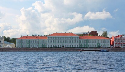 Naklejka premium The building of the Faculty of Philology - view from the Bolshaya Neva. St. Petersburg