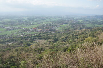 Fototapeta premium Landscape photography from above the mountains against a natural backdrop under the blue sky