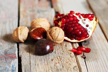 Nuts and pomegranate