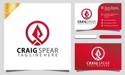 Spear Warrior Colorful logo design inspiraton, business card